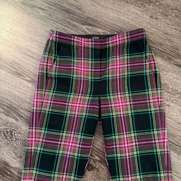 J. Crew Kate Straight Pant in Pink Stewart Tartan Wool blend - Picture 8 of 9